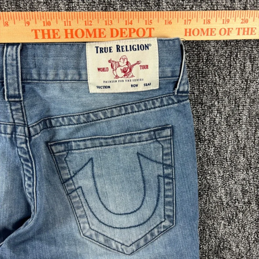 Y2K True Religion Geno Slim Straight Light Wash DenimJeans Size 32